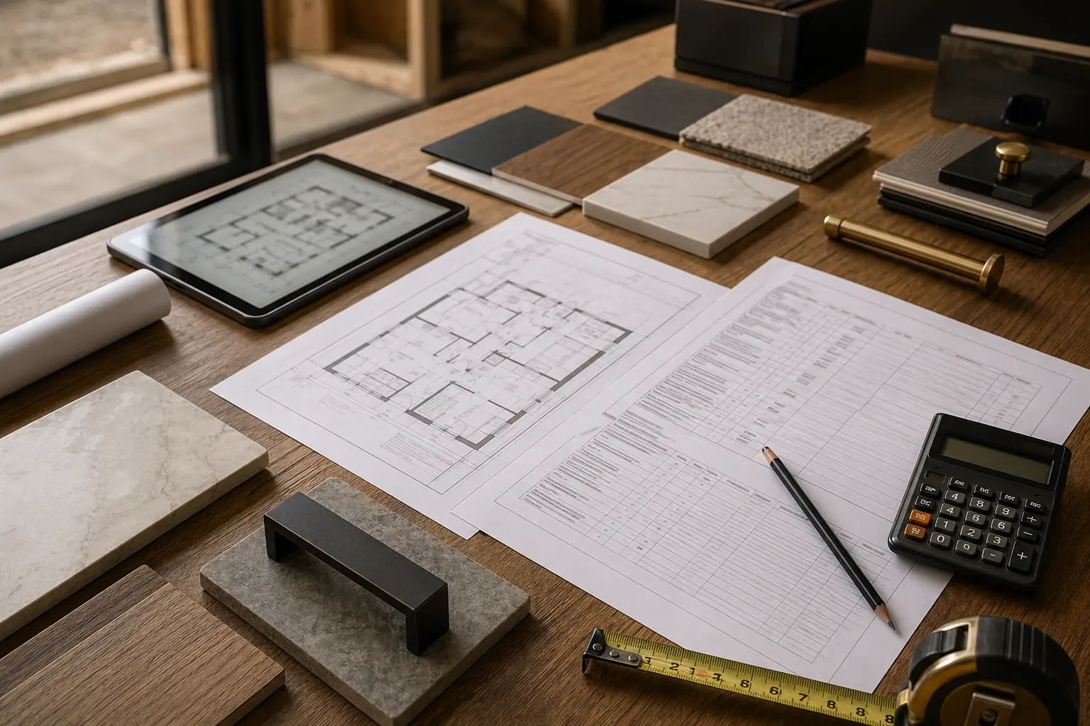 Project scope, plans and material selections