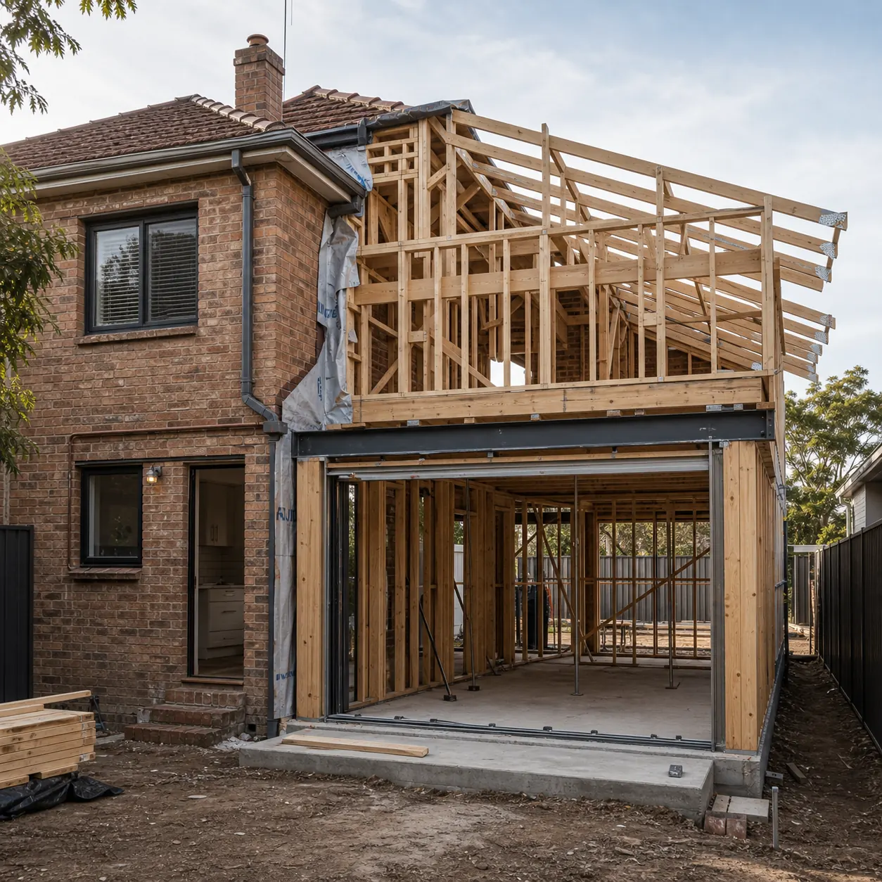 House extension tied into existing home