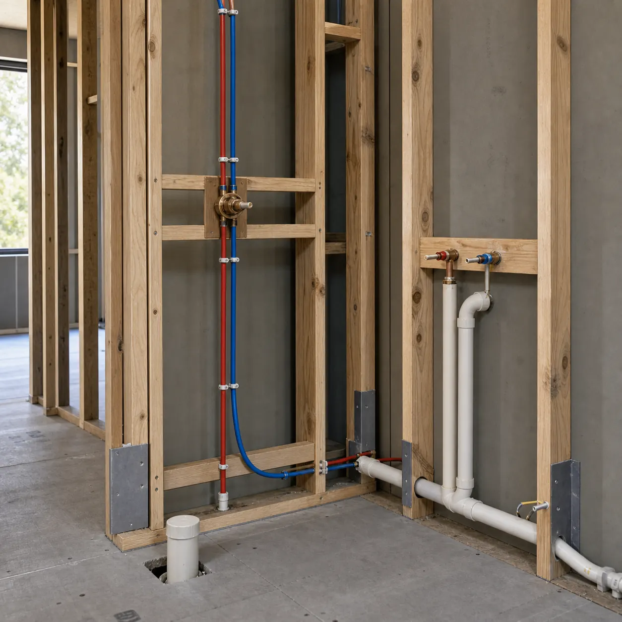 Residential plumbing rough-in